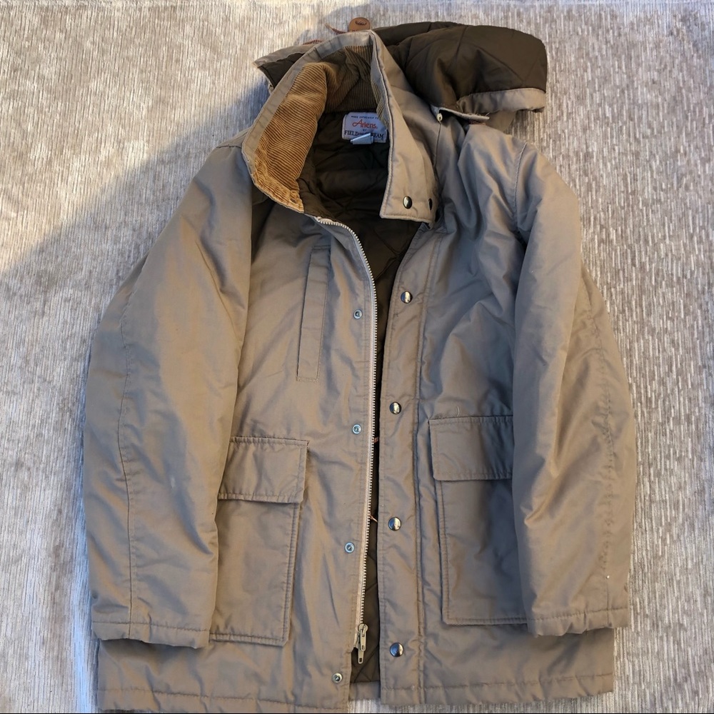 Vintage Ariens Field and Stream Coat Beige Hunting Thinsulate Made USA Large